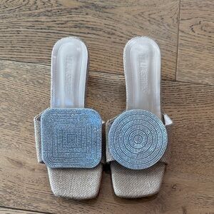 Women's Blue Slide Sandals